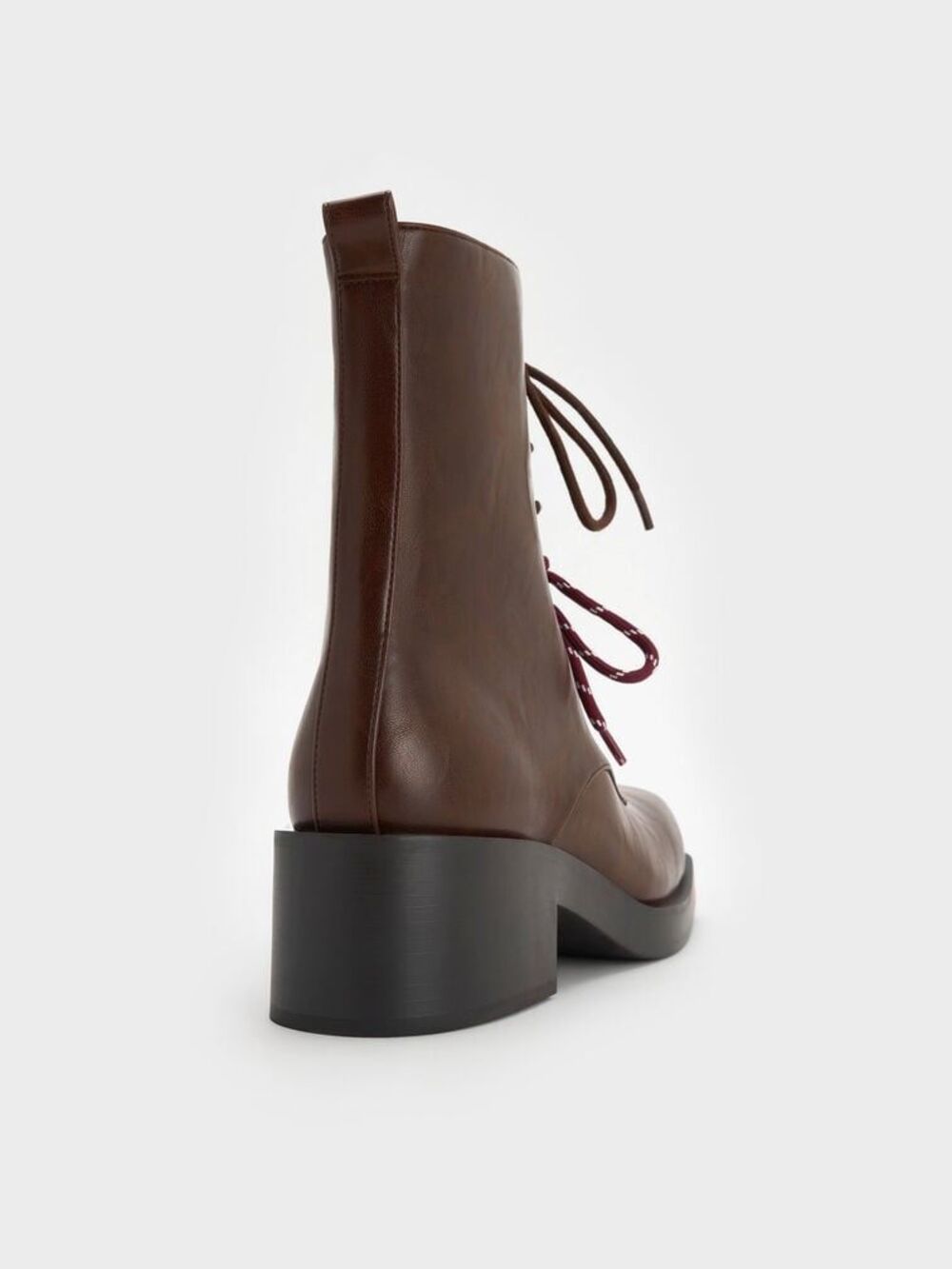 ✨Charles & Keith Logan Double-Lace Calf Sz 36 Boots - Dark Brown✨ - Picture 5 of 11